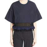 3.1 Phillip Lim Fringe Trim Boxy Cotton Tee Size 6 Photo 0