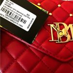 Badgley Mischka NWT  Red Vegan Leather Diamond Quilting Crossbody Bag Clutch $129 Photo 6
