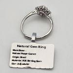NWT Sterling Silver & Natural Purple Garnet Adjustable Ring Photo 3