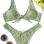 Zaful Green Gingham Bikini Photo 0