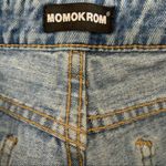 Momokrom  Two Tone High Rise Raw Hem Cropped Straight Leg Jeans‎ EU 38 Trendy Y2K Photo 5