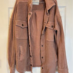 Thread and Supply Womens Corduroy Button Down Shirt Jacket Medium Rose Pink Photo 0