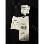 Herve Leger  Mesh Sleeve Intarsia Bodycon Mini Dress Black Size L NWT Cocktail Photo 8