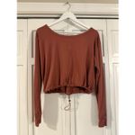 FLX urban commuter cinch hem cropped long sleeve top size small Orange Photo 4