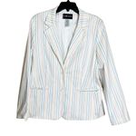 Sag Harbor Blazer Womens Size 14 Pastel Easter Rainbow Stripe Office Work Career Photo 11