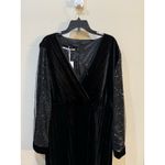 Dalia MacPhee Black Velvet Dress Size 1X Surplice Sheer Celestial Whimsy goth Photo 4
