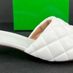 Bottega Veneta Padded Quilted White Leather Kitten Heel Mule Sandals EU 39.5 Photo 8