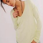 Free People We the Free Coastal Cruising Tee Long Sleeve Lime Sorbet Size Small Photo 0