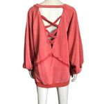 POL Dark Orange Raw Hem Sweater Photo 3