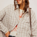 Free People  Oversized Bohemian Grunge 90s Fall Cardiff Plaid Top Shirt Small Photo 0