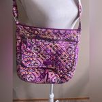 Vera Bradley Iconic Triple Zip Hipster Crossbody Purse Raspberry Medallion. Photo 1
