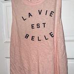 Sundry  Women’s Light Pink La Vie Est Belle Twist Racerback Tank Top Size L Photo 0