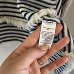 Vineyard Vines Striped Wool Poncho Top Fringe Detail Navy Cream Women’s XS/S Photo 4