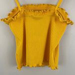 Forever 21 Yellow Embroidered Bee Kind Lettuce Hem Tube Top Cami Tank NEW Photo 8