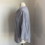 Saint Tropez West  Linen Top Womens Sz 1X Blue Striped Pullover Photo 3