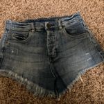 BLANK NYC Cut Off Denim Shorts 26 Medium Blue Raw Hem Button Fly Short Pockets Photo 0