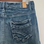 Maurice's Maurice’s Long Denim Maxi Skirt Front Slit Dark Wash Size 3/4 Y2K Modest Photo 4