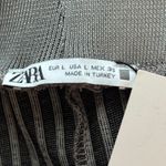 ZARA Pants Womens L Gray Ribbed Knit Flare Leg Pull On Lounge Y2K Minimalist NWT Photo 5