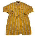 Topshop  Dress Womens Size US 4 UK 8 Yellow Stripe Drawstring Waist Shirt Photo 1