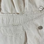 Cache Jacket Womens Size M Button Up Y2K White Fitted 2000s VTG Beaded Lace Size M Photo 3