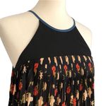 Cooperative  Black and Floral Pleated Swing Racerback Top  •Size Medium Photo 2