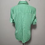 Ny&co 7th Sve NY& green white striped short sleeve button down size large Photo 3