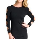 Alice + Olivia Black Bodycon Mini Dress Cut Out Sleeves Size XS Photo 0