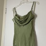 Selfie Leslie NEW! Well Versed Pleated Bust Front Split Dress Olive MED 27595d24 Photo 3