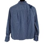 14th & Union  Striped Button Front Embroidered Floral Shirt‎ Size Medium Photo 4