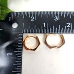 Gold Greek Key Huggie Hoop Earrings Photo 4