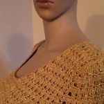 HAND CROCHETED Women's Gold Lurex Top Size Small Photo 4
