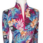 Tommy Bahama Golf Tennis Quarter Zip Pullover Top Small Tropical Floral Pink Photo 1