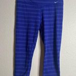 Nike Capri Leggings Yoga Pants Dri-Fit Women's M Training Striped Blue Photo 0