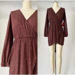 Forever 21 Women Teen Junior Burgundy Printed Fit & Flare Boho Dress Size Medium Photo 3