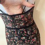 Allen Schwartz Eden floral mesh bustier boning midi dress 10 Black Photo 7