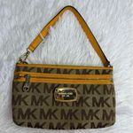 Michael Kors Brown Yellow Mini Purse Wristlet Photo 0