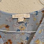 Monteau Blue Ruched Puff Sleeve Peplum Blouse Photo 1