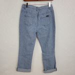 Diane Gilman Womens Jeans Size 8 Blue Denim Striped Cuffed Baggy Photo 1