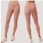 Pact High Waisted Ribbed Leggings in Clay Rose Pink Size L Photo 1