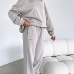 White Fox Boutique White Fox Cream Tan Baggy Sweatpants M Photo 0