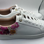 Ted Baker London floral leather upper lace up sneaker shoes white size 8.5 Photo 0