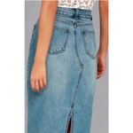 Evidnt Los Angeles Denim Skirt Womens 27 Blue Distressed Raw Hem Jean Skirt Photo 2