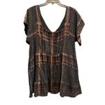 Free People Barcelona Plaid Mini Dress Black Copper Shimmer Size Small Photo 1