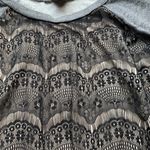 Wet Seal Grey Black Lace French Terry 3/4 Sleeve Sweatshirt Photo 4