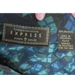 EXPRESS Vintage 90s Navy Geometric Schoolgirl Skirt 11/12 Dark Romantic Academia Photo 2