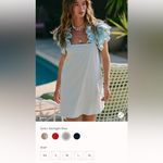 Free People NEW!  BEACH Josie X-Large Mini Dress Chic Ruffled Sleeves Light Blue Photo 5