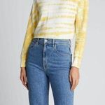 MONROW Supersoft Painter Tie Dye Crop Sweatshirt Yellow Small NEW Photo 0