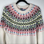 Aerie  Oversized Fair Isle Nordic Print Tunic Sweater Sz XS Boho Cream Knit Photo 4