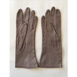 Vintage VTG Lord & Taylor Brown Taupe Silk Lined Leather Gloves Womens 7.5 Photo 4