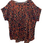Cato Plus 2X 18W/20W Blouse Short Sleeve Leopard Animal Print Short Cuff Sleeve Photo 0
